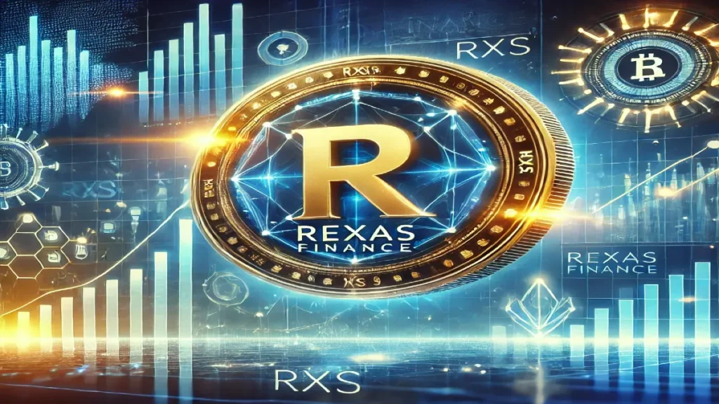 Rexas Finance logo with market analysis graphics